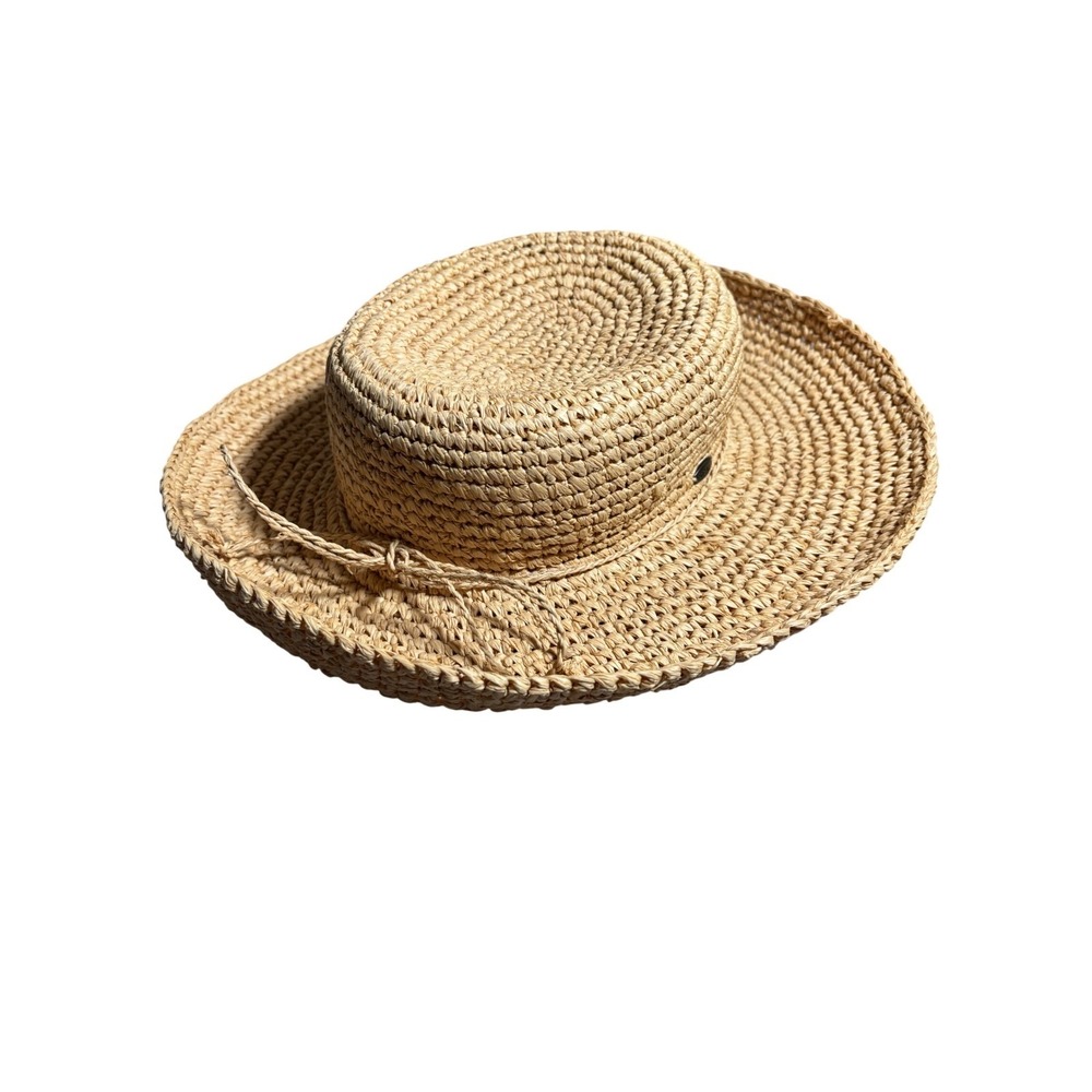 Scala Natural Fiber Straw Sun Hat Tan Woven Boater Beach Summer Outdoor nature
